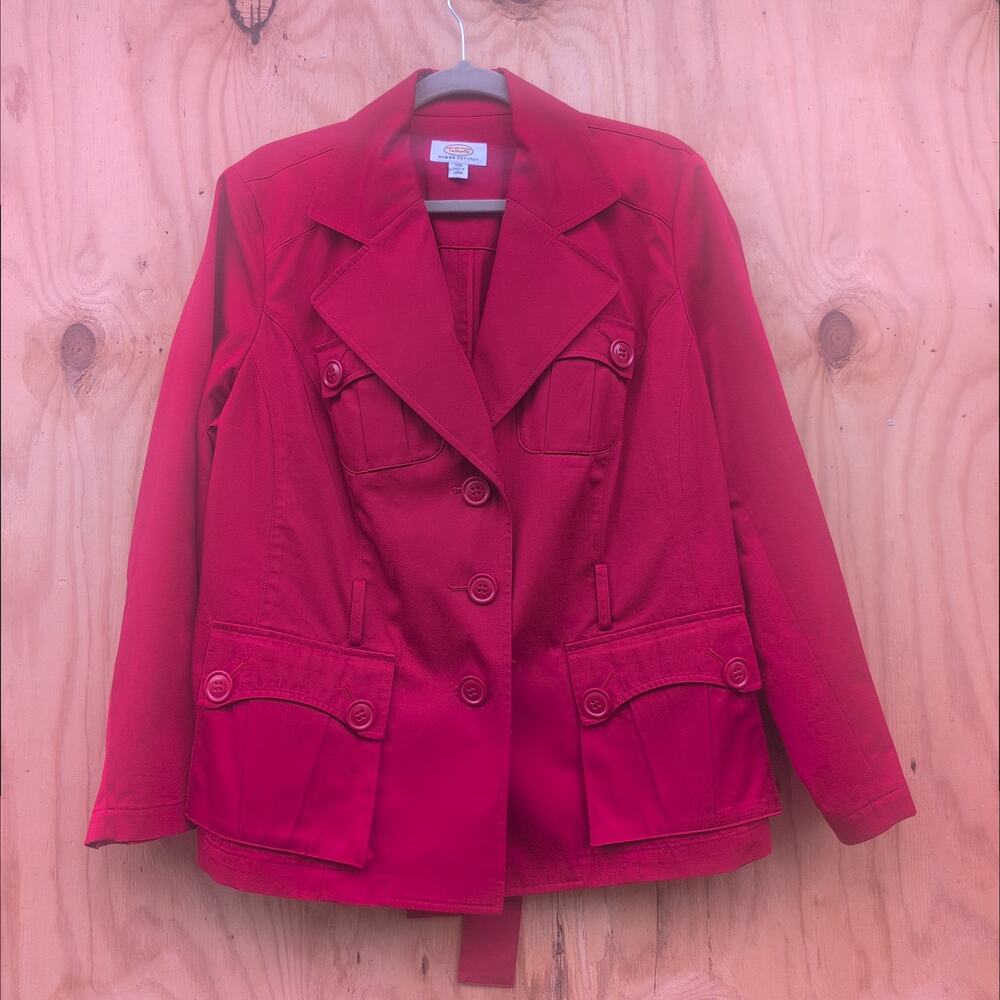 Talbots Belted Red Soft Shell Coat Women's 16W Petite